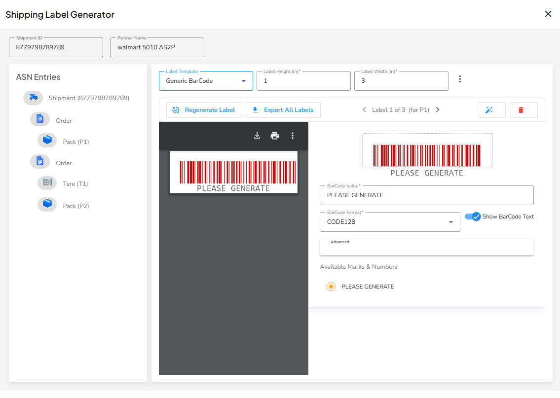screenshot of EDI Generator